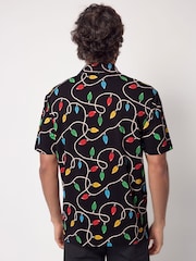 Black Lights Christmas Print Polo Shirt - Image 3 of 8