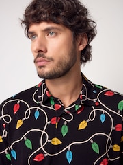 Black Lights Christmas Print Polo Shirt - Image 4 of 8