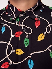 Black Lights Christmas Print Polo Shirt - Image 5 of 8