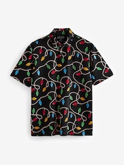 Black Lights Christmas Print Polo Shirt - Image 6 of 8