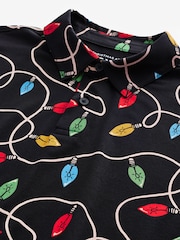 Black Lights Christmas Print Polo Shirt - Image 7 of 8