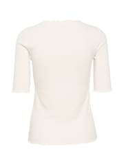 Cream Ribba Slim Fit Half Sleeve Top - Image 5 of 5