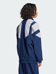 adidas Originals Blue Oversized Blocked Woven Track Top - Image 4 of 6