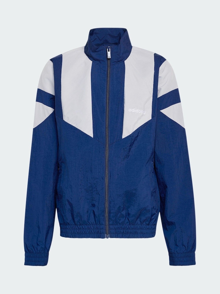 adidas Originals Blue Oversized Blocked Woven Track Top - Image 6 of 6