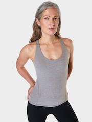 Sweaty Betty Medium Grey Marl Super Soft Sleek Racerback Bra Tank - Image 1 of 7