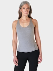 Sweaty Betty Medium Grey Marl Super Soft Sleek Racerback Bra Tank - Image 3 of 7