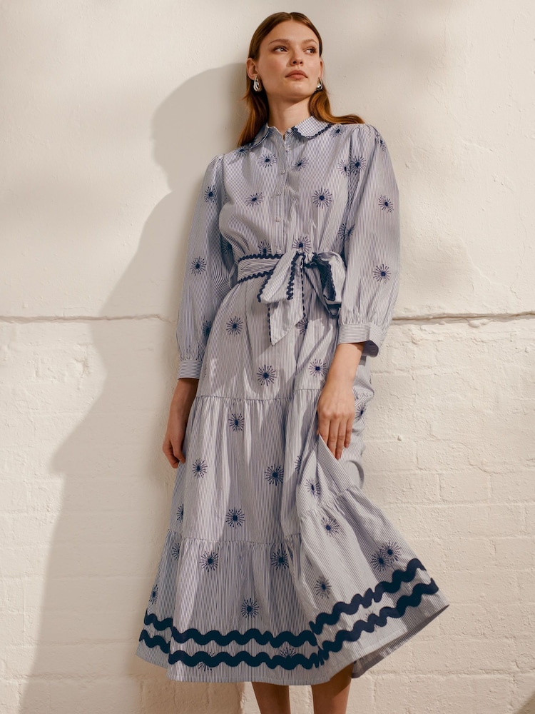 Monsoon Blue 100% Cotton Adira Shirt Dress - Image 1 of 6