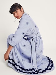 Monsoon Blue 100% Cotton Adira Shirt Dress - Image 2 of 6