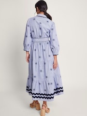 Monsoon Blue 100% Cotton Adira Shirt Dress - Image 5 of 6