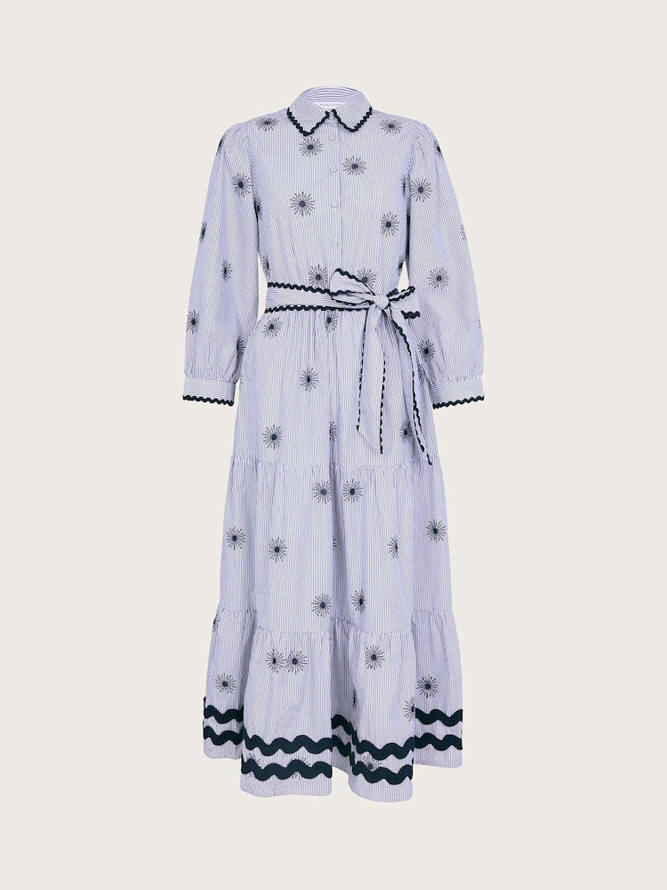 Monsoon Blue 100% Cotton Adira Shirt Dress - Image 6 of 6 Monsoon Blue 100% Cotton Adira Shirt Dress - Image 6 of 6