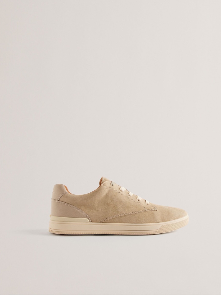 Ted Baker Natural Brentfd Leather Suede Cupsole Shoes - Image 1 of 5