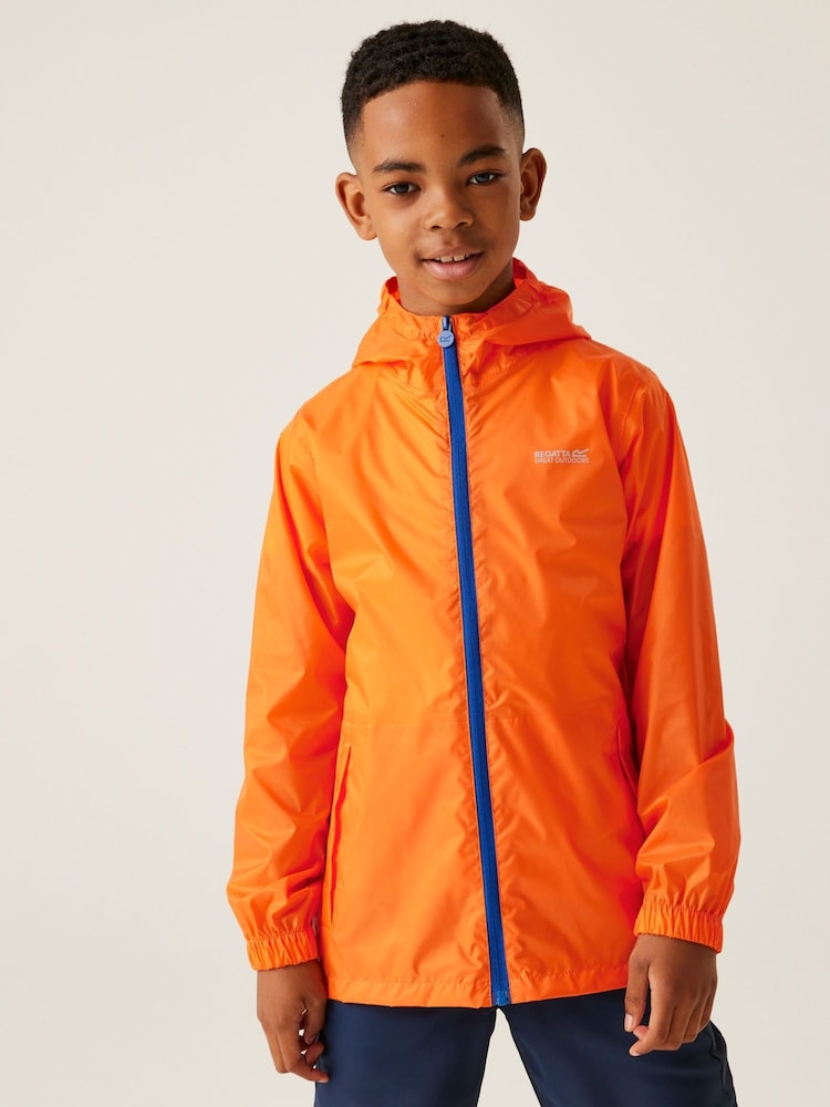 Regatta Orange Kids Waterproof Pack It Jacket III - Image 1 of 9