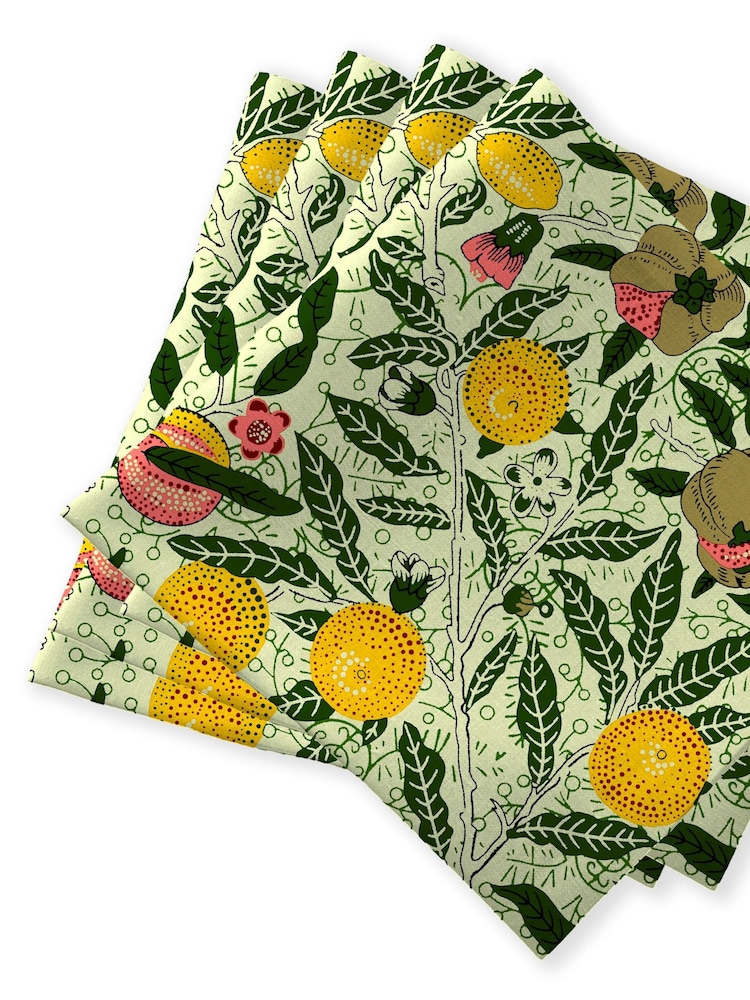 William Morris Gallery Fruit Pack of 4 100% Cotton Napkins - Image 1 of 2