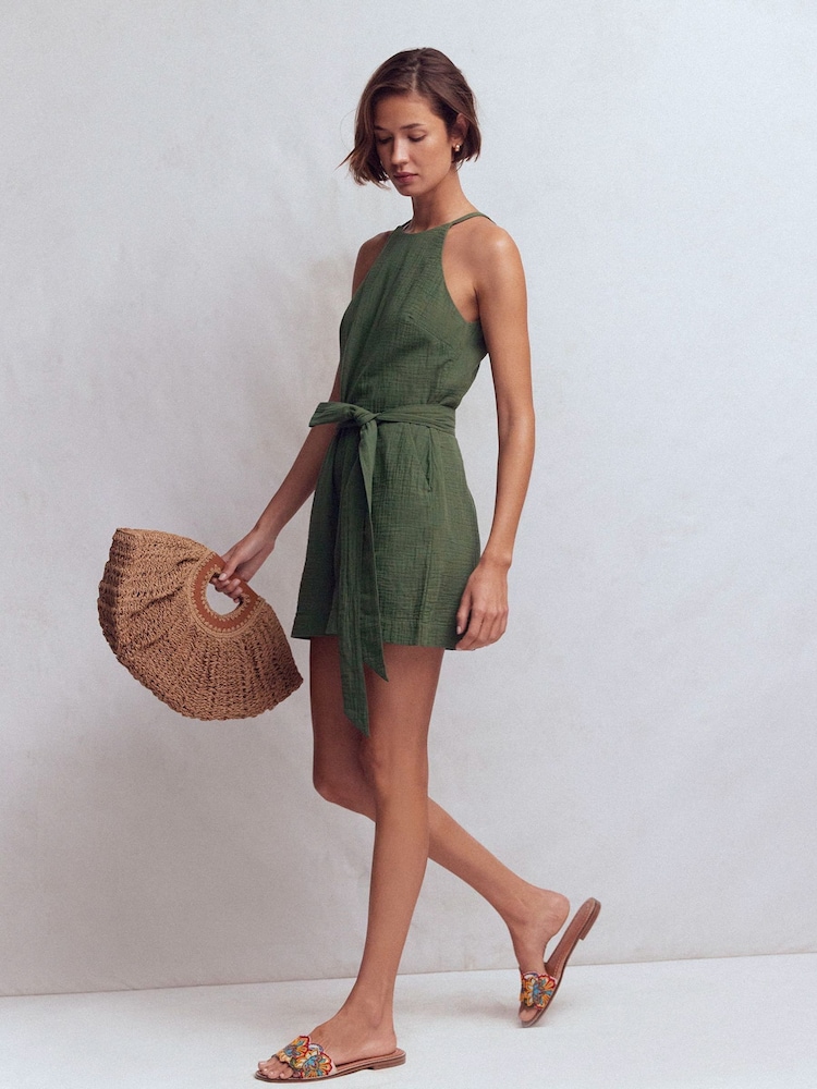 Boden Green Rosa Double Cloth Playsuit - Image 1 of 5 Boden Green Rosa Double Cloth Playsuit - Image 1 of 5