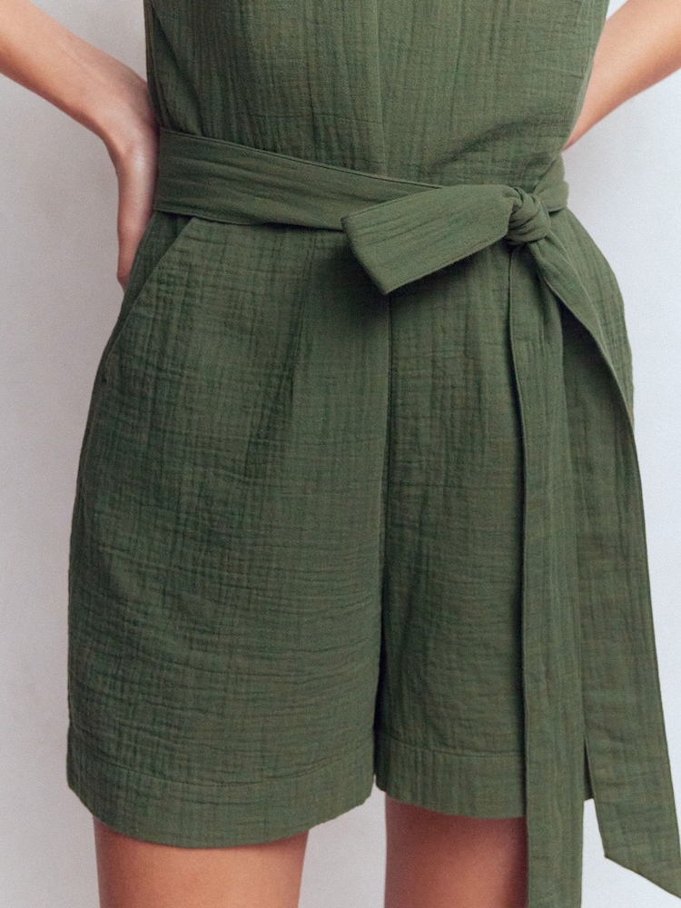 Boden Green Rosa Double Cloth Playsuit - Image 2 of 5 Boden Green Rosa Double Cloth Playsuit - Image 2 of 5