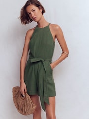 Boden Green Rosa Double Cloth Playsuit - Image 4 of 5
