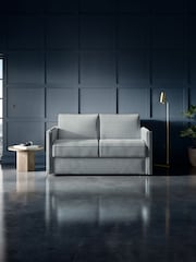 Jay-Be Brushed Twill Sky Blue Slim 2 Seater Sofa Bed - Image 1 of 6