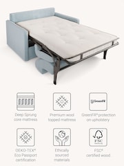 Jay-Be Brushed Twill Sky Blue Slim 2 Seater Sofa Bed - Image 3 of 6