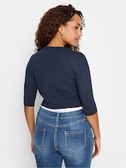 M&Co Blue Cropped Cardigan - Image 3 of 4