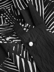 Monochrome Geometric Print Long Sleeve Button Down Shirt - Image 8 of 8
