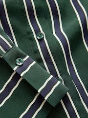 Green Stripe Viscose Blend Long Sleeve Shirt - Image 6 of 7