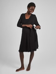 JoJo Maman Bébé Black Maternity Lace Robe - Image 1 of 5