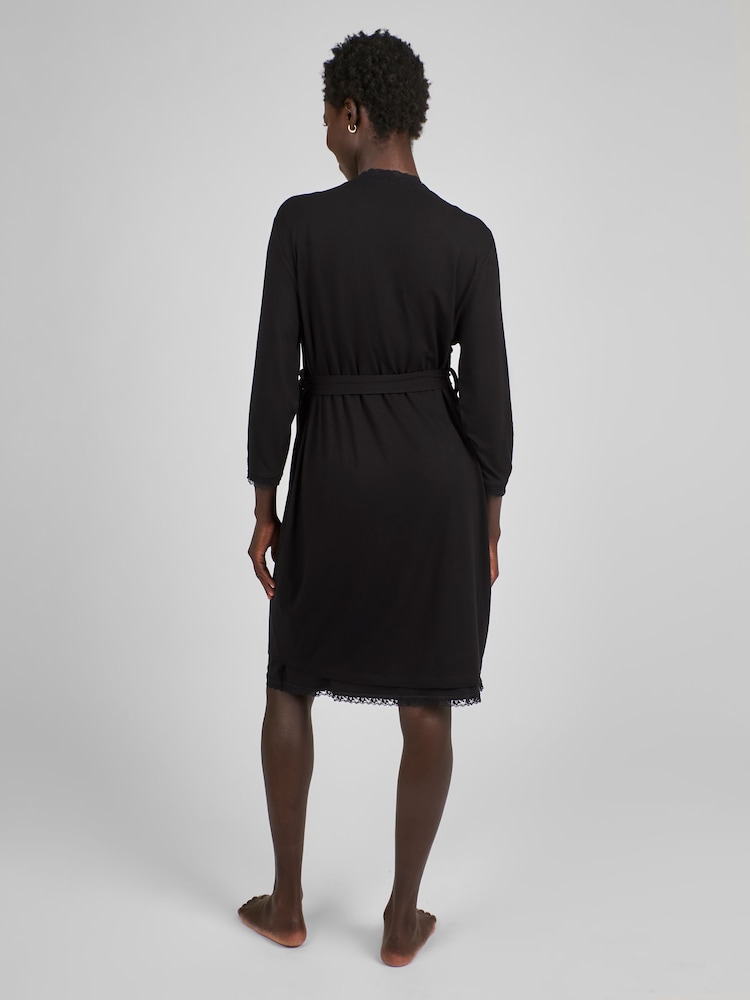 JoJo Maman Bébé Black Maternity Lace Robe - Image 2 of 5