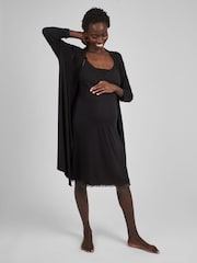 JoJo Maman Bébé Black Maternity Lace Robe - Image 3 of 5