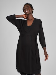 JoJo Maman Bébé Black Maternity Lace Robe - Image 4 of 5