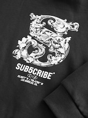 Black Subscribe Back Print Graphic Hoodie (3-16yrs) - Image 3 of 4