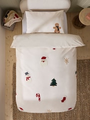 Santa & Friends Tufted Christmas Duvet Cover and Pillowcase Set - Image 2 of 6
