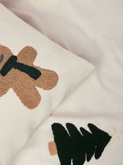 Santa & Friends Tufted Christmas Duvet Cover and Pillowcase Set - Image 4 of 6