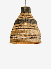 Black Nila Hand-Woven Rattan Easy Fit Lamp Shade - Image 4 of 4