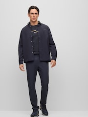 BOSS Dark Blue Slim Fit Stretch Cotton Chino Trousers - Image 2 of 5