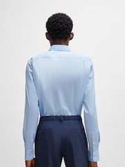BOSS Blue Slim-Fit Easy Iron Cotton Poplin Shirt - Image 2 of 6
