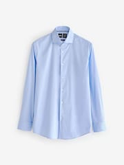 BOSS Blue Slim-Fit Easy Iron Cotton Poplin Shirt - Image 6 of 6