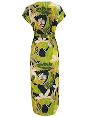 Pour Moi Green Viscose Belted Beach Kaftan Dress - Image 4 of 4