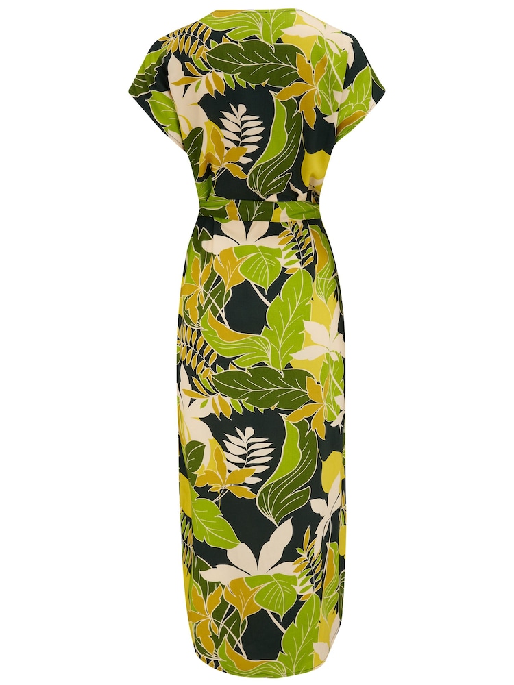Pour Moi Green Viscose Belted Beach Kaftan Dress - Image 4 of 4