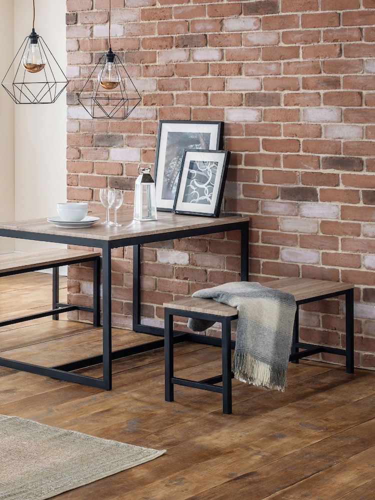 Julian Bowen Black Sonoma Oak Tribeca Bench - Image 1 of 5