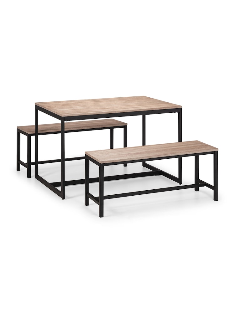 Julian Bowen Black Sonoma Oak Tribeca Bench - Image 5 of 5 Julian Bowen Black Sonoma Oak Tribeca Bench - Image 5 of 5