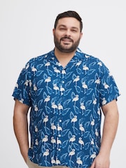 Blend Blue Printed Short Sleeve Shirt - Image 1 of 5