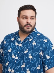 Blend Blue Printed Short Sleeve Shirt - Image 3 of 5