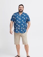 Blend Blue Printed Short Sleeve Shirt - Image 4 of 5