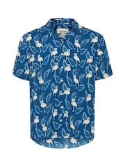 Blend Blue Printed Short Sleeve Shirt - Image 5 of 5