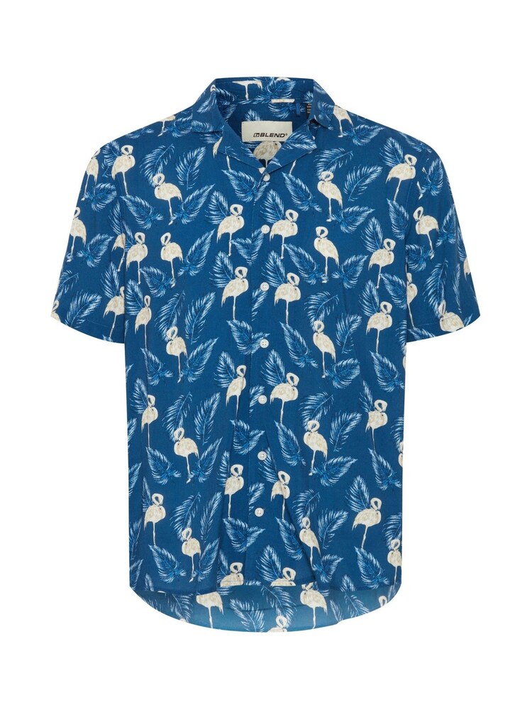 Blend Blue Printed Short Sleeve Shirt - Image 5 of 5