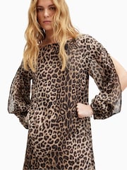 AllSaints Brown Jane Leppo Dress - Image 2 of 7