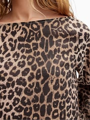 AllSaints Brown Jane Leppo Dress - Image 4 of 7