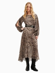 AllSaints Brown Jane Leppo Dress - Image 5 of 7