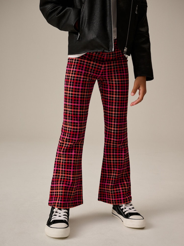 Red Check Flare Leggings (3-16yrs) - Image 1 of 8