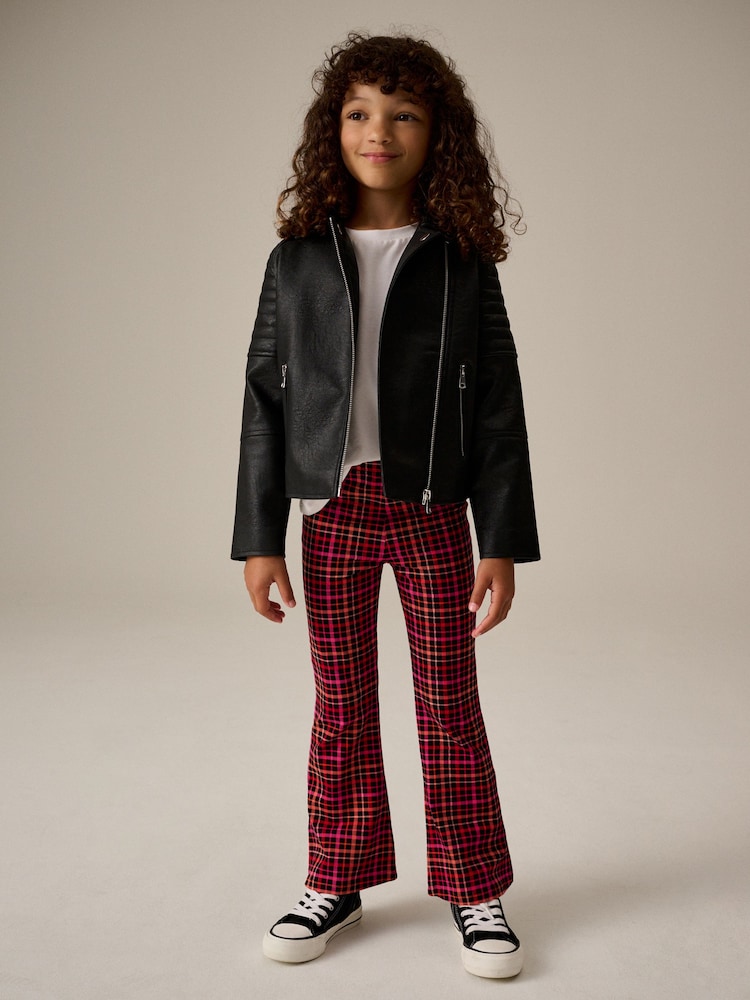 Red Check Flare Leggings (3-16yrs) - Image 2 of 8